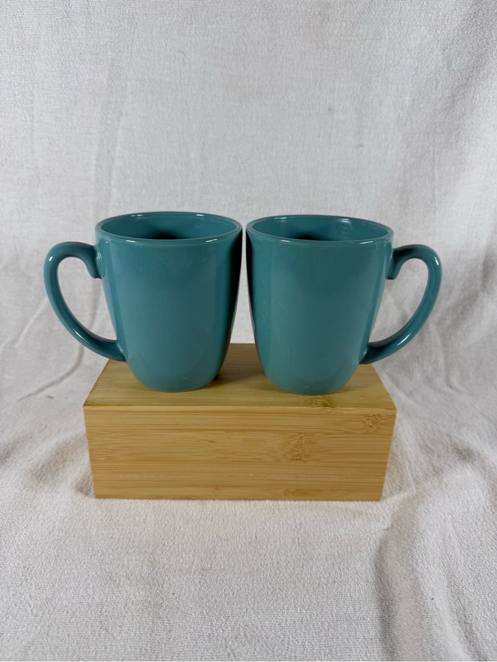 Corelle Stoneware Turquoise Ceramic Coffee Mugs - Set of 2